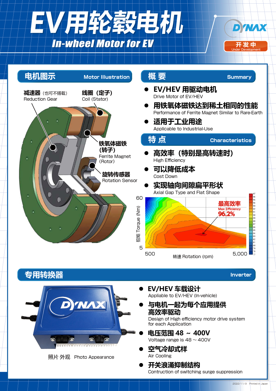 EV用轮毂电机