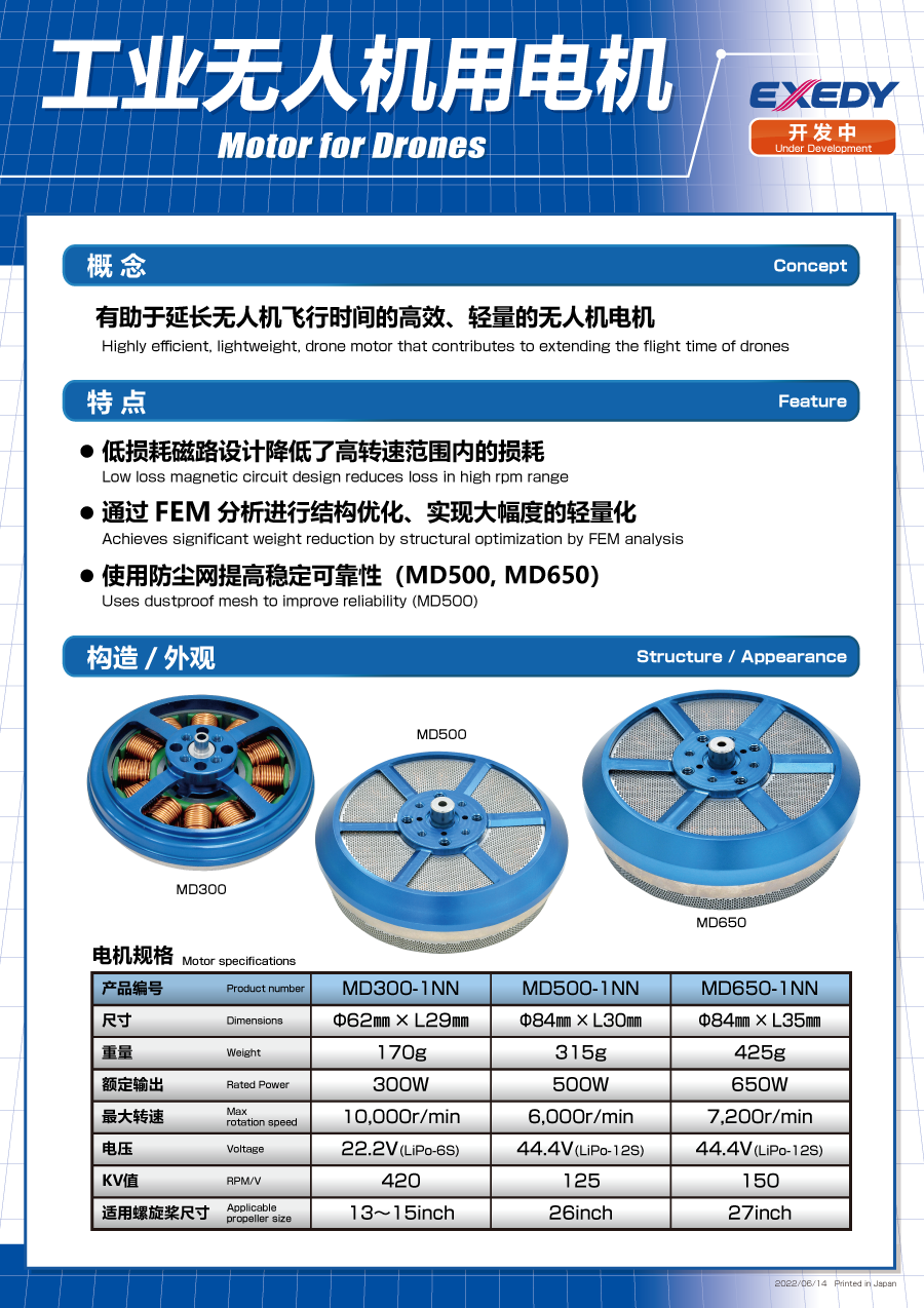 工业无人机用电机